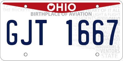 OH license plate GJT1667