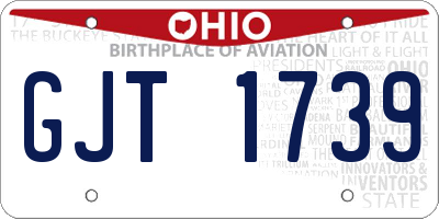 OH license plate GJT1739