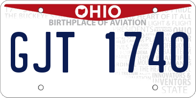 OH license plate GJT1740