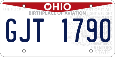 OH license plate GJT1790