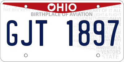 OH license plate GJT1897
