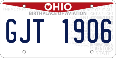 OH license plate GJT1906