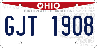 OH license plate GJT1908