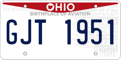 OH license plate GJT1951