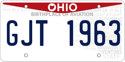 OH license plate GJT1963