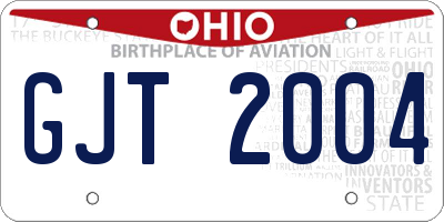 OH license plate GJT2004