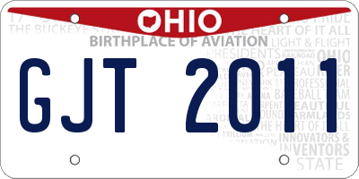 OH license plate GJT2011