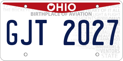 OH license plate GJT2027