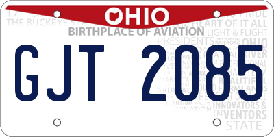 OH license plate GJT2085