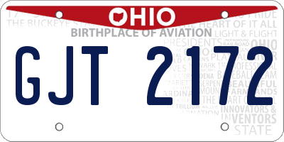 OH license plate GJT2172