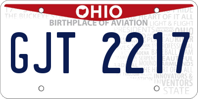 OH license plate GJT2217