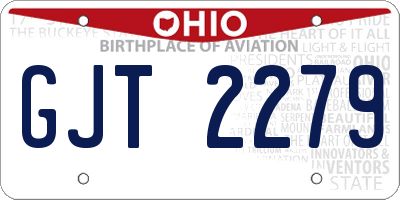 OH license plate GJT2279