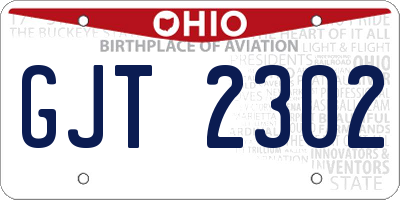 OH license plate GJT2302