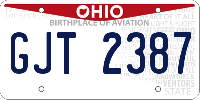 OH license plate GJT2387