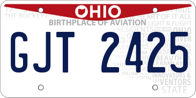 OH license plate GJT2425
