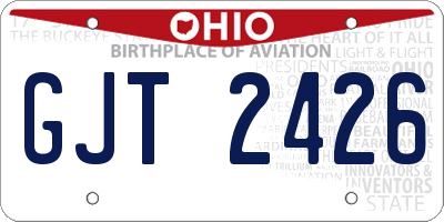 OH license plate GJT2426