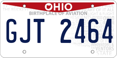 OH license plate GJT2464
