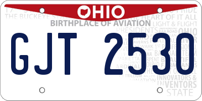 OH license plate GJT2530