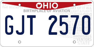 OH license plate GJT2570