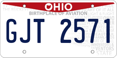 OH license plate GJT2571