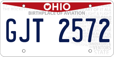OH license plate GJT2572