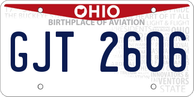 OH license plate GJT2606