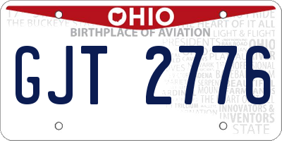 OH license plate GJT2776