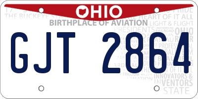 OH license plate GJT2864