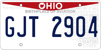 OH license plate GJT2904