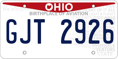 OH license plate GJT2926