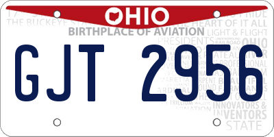 OH license plate GJT2956