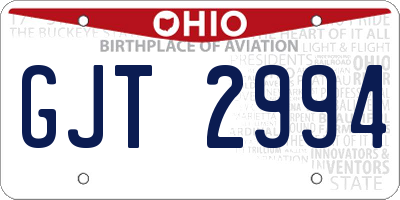 OH license plate GJT2994