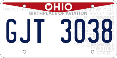 OH license plate GJT3038