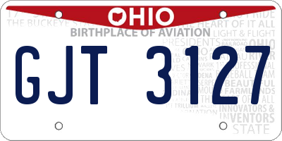 OH license plate GJT3127
