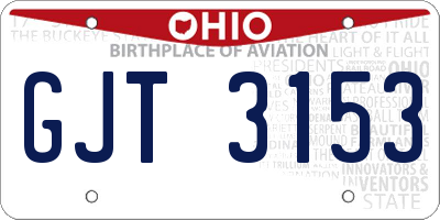 OH license plate GJT3153