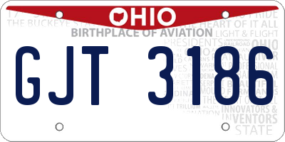 OH license plate GJT3186