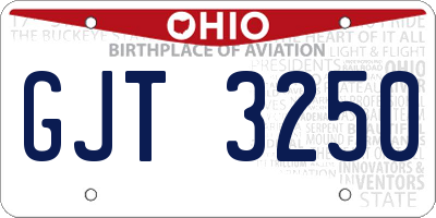 OH license plate GJT3250