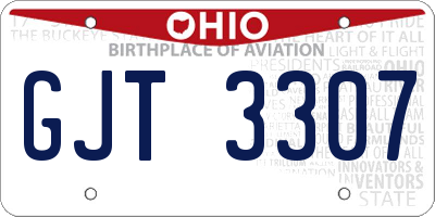 OH license plate GJT3307