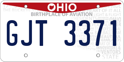 OH license plate GJT3371