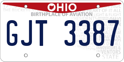 OH license plate GJT3387