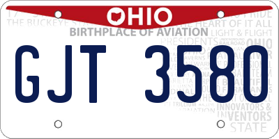 OH license plate GJT3580