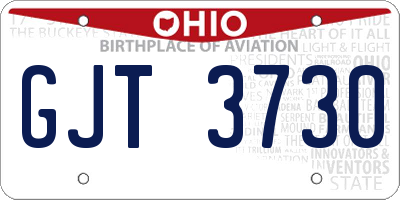 OH license plate GJT3730