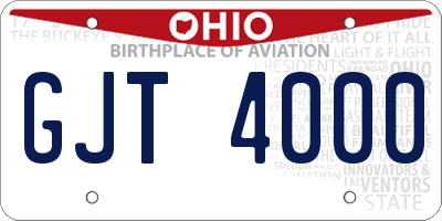 OH license plate GJT4000