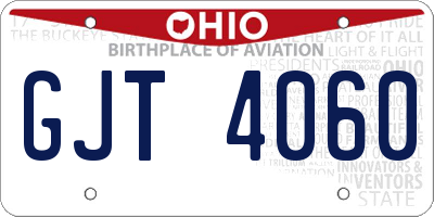 OH license plate GJT4060