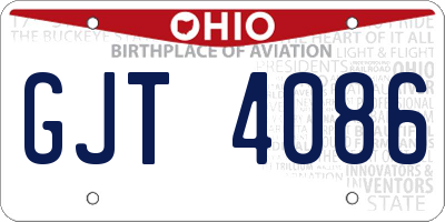 OH license plate GJT4086