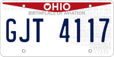 OH license plate GJT4117