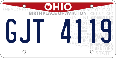 OH license plate GJT4119