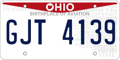 OH license plate GJT4139