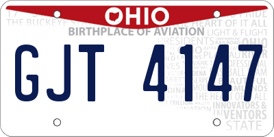 OH license plate GJT4147