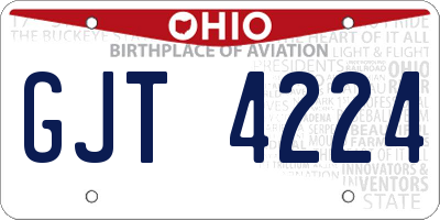 OH license plate GJT4224
